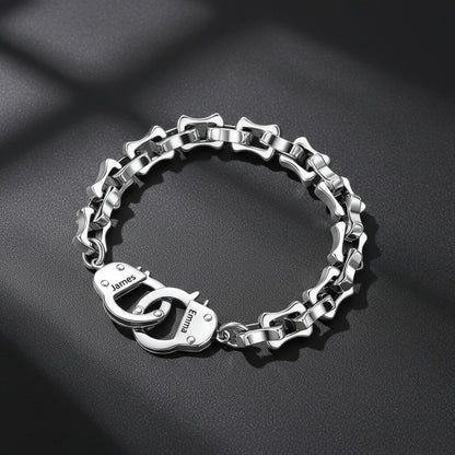 Custom Bamboo Link Handcuffs Bracelet