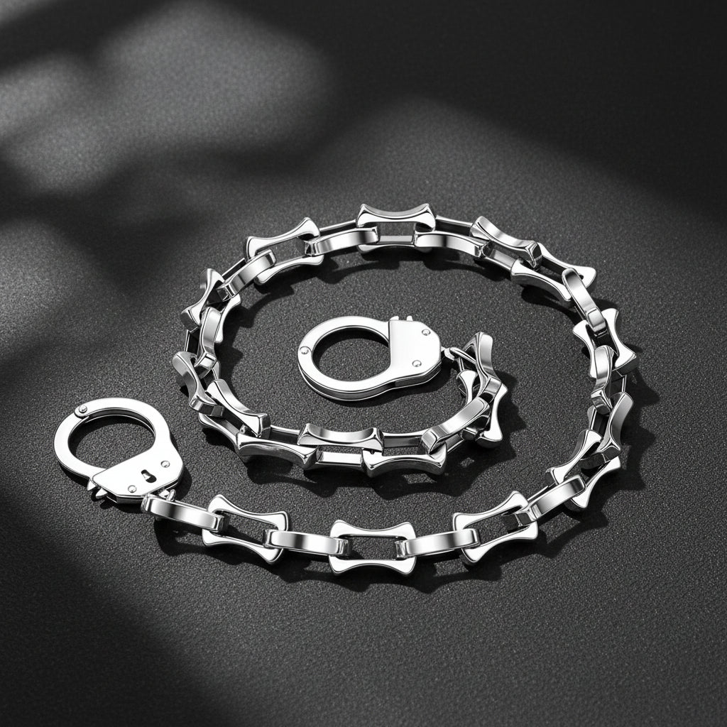 Custom Engraved Handcuffs Chain Necklace