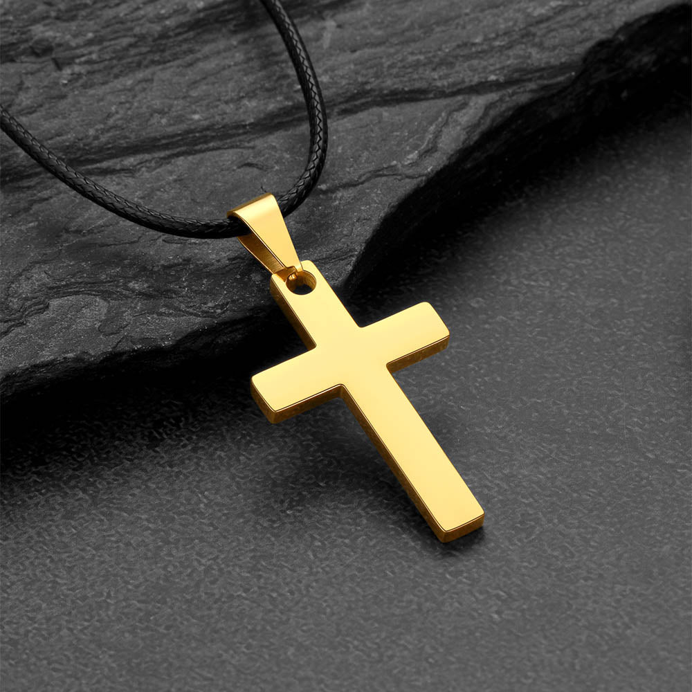  Simple Cross Braided Leather Necklace for Men