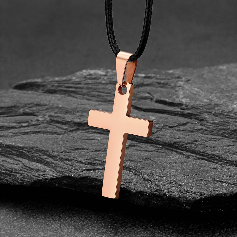  Simple Cross Braided Leather Necklace for Men