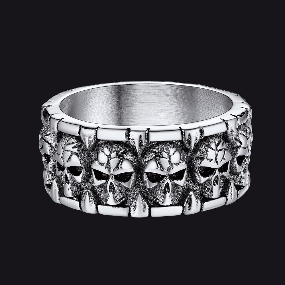 Skull Evil Teeth Stainless Steel Ring For Men