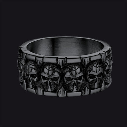 Skull Evil Teeth Stainless Steel Ring For Men