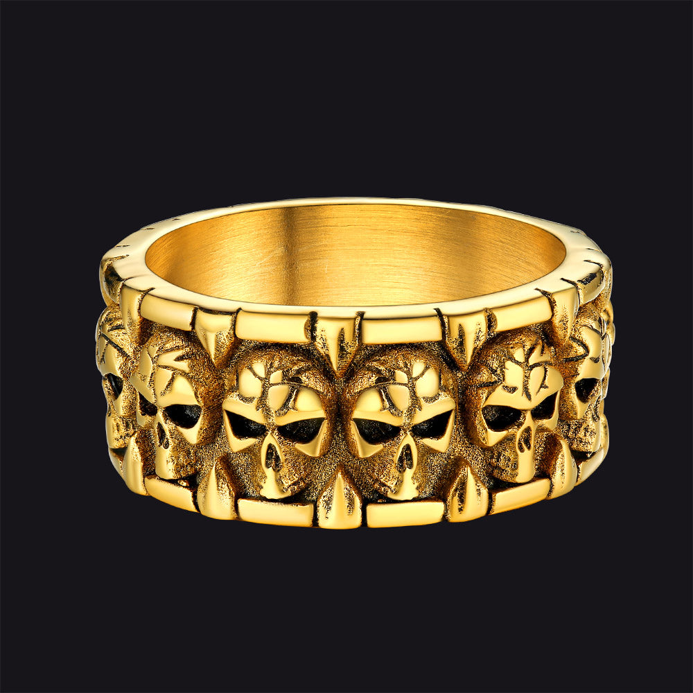 Skull Evil Teeth Stainless Steel Ring For Men