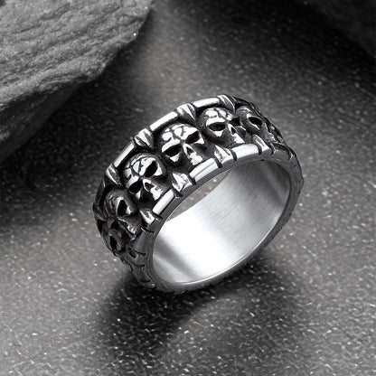 Skull Evil Teeth Stainless Steel Ring For Men