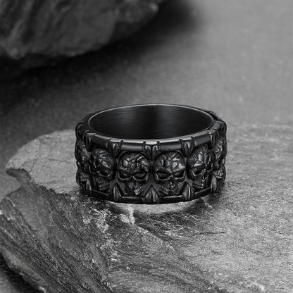 Skull Evil Teeth Stainless Steel Ring For Men