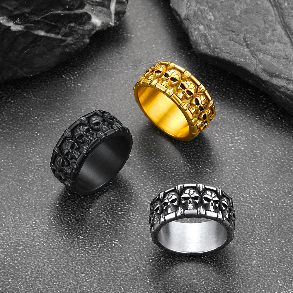 Skull Evil Teeth Stainless Steel Ring For Men