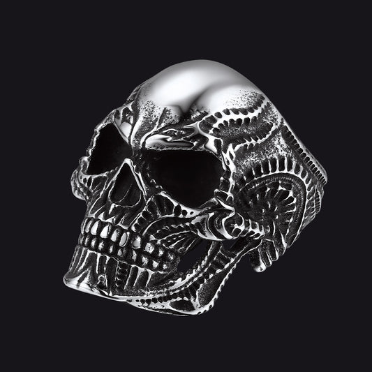 FaithHeart Gothic Skull Stainless Steel Ring FaithHeart