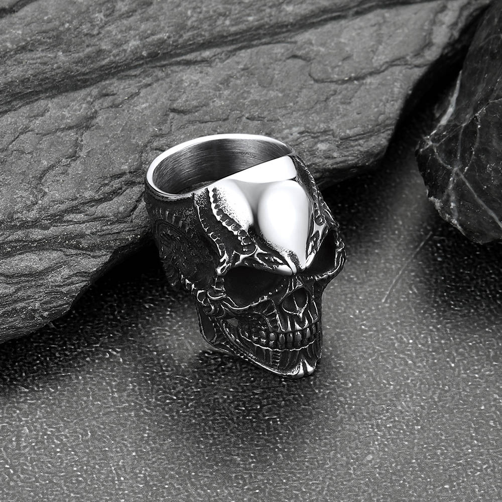 FaithHeart Gothic Skull Stainless Steel Ring FaithHeart