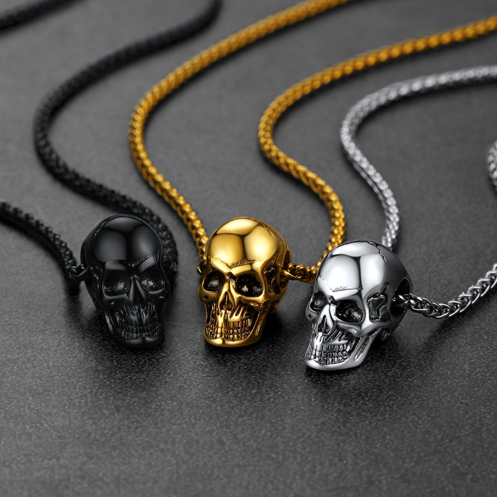 FaithHeart Skull Cremation Urn Necklace for Ashes for Men Women