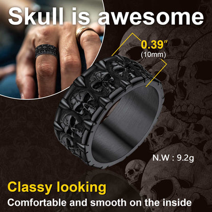 Skull Evil Teeth Stainless Steel Ring For Men