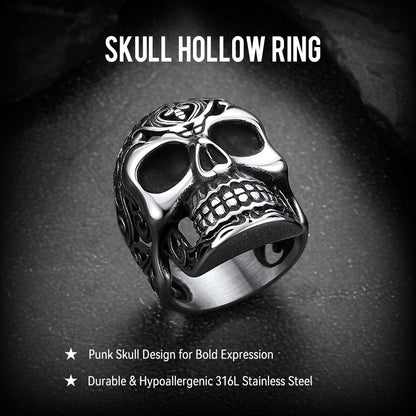 Punk Skull Hollow Sugar Ring for Men