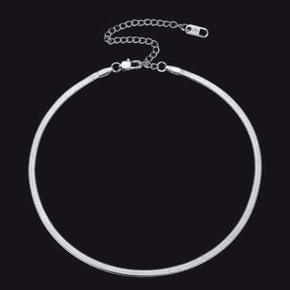 Flat Chain Link Choker Necklace For Men Women, 3mm Width FaithHeart Jewelry