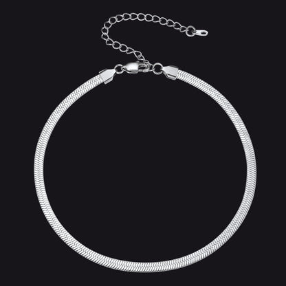 Flat Chain Link Choker Necklace For Men Women, 5mm Width FaithHeart Jewelry