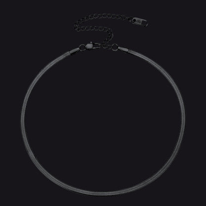 3mm Black Flat Choker Necklace FaithHeart Jewelry