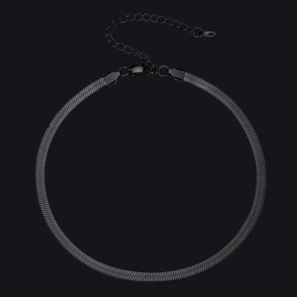 5mm Black Flat Choker Necklace