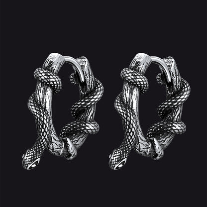 Gthic Wraparound Snake Huggie Hoop Earrings Earrings for Men