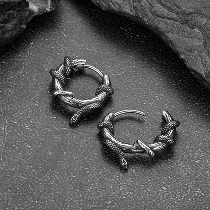 Gthic Wraparound Snake Huggie Hoop Earrings Earrings for Men