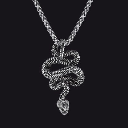 Gothic Retro Snake Necklace for Men Women