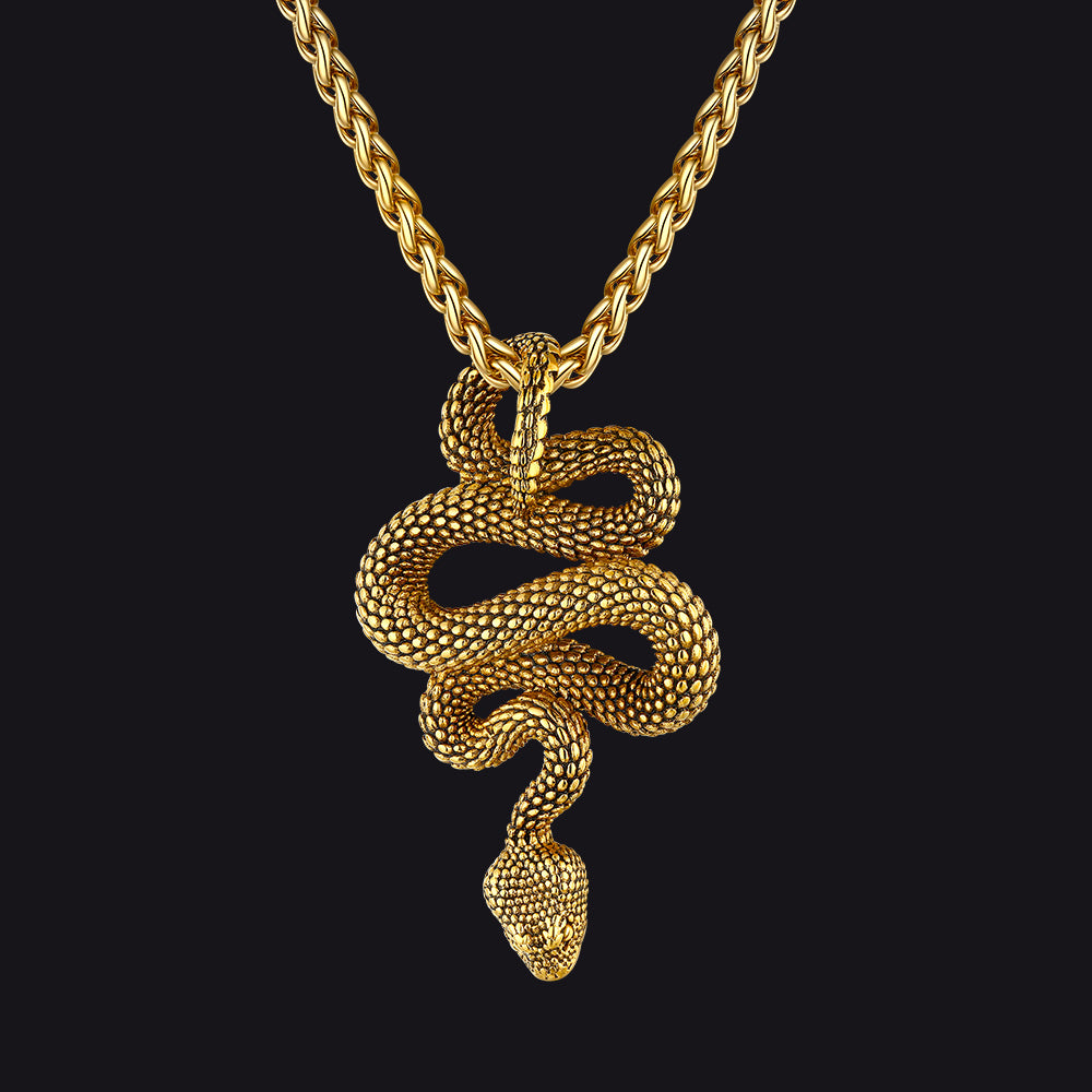 Gothic Retro Snake Necklace for Men Women