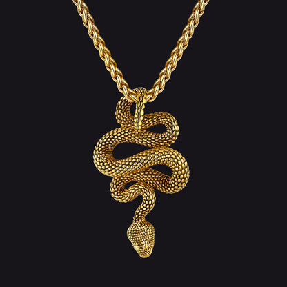 Gothic Retro Snake Necklace for Men Women