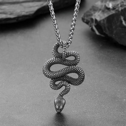 Gothic Retro Snake Necklace for Men Women