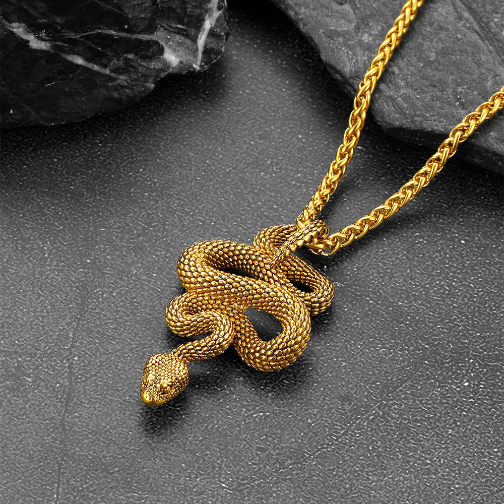 Gothic Retro Snake Necklace for Men Women