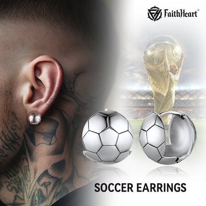 FaithHeart Stainless Steel Fashion Soccer Sport Stud Earrings FaithHeart