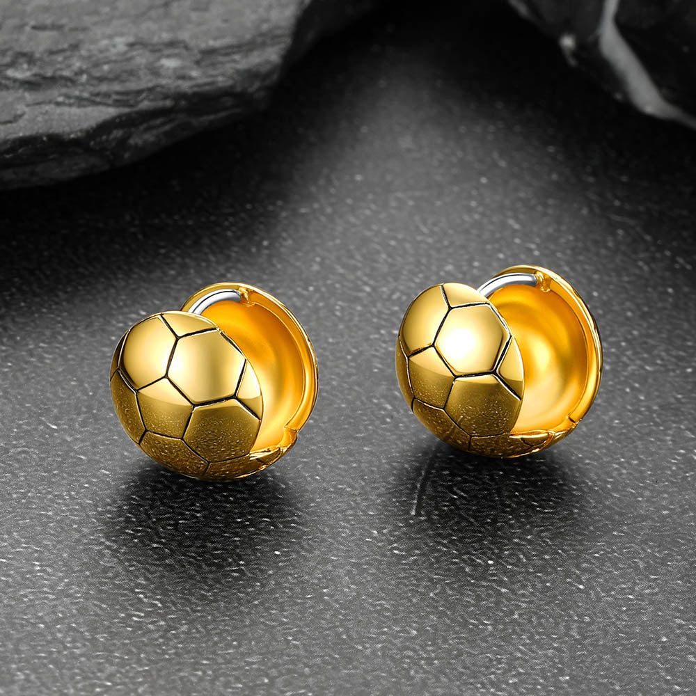 FaithHeart Stainless Steel Fashion Soccer Sport Stud Earrings FaithHeart