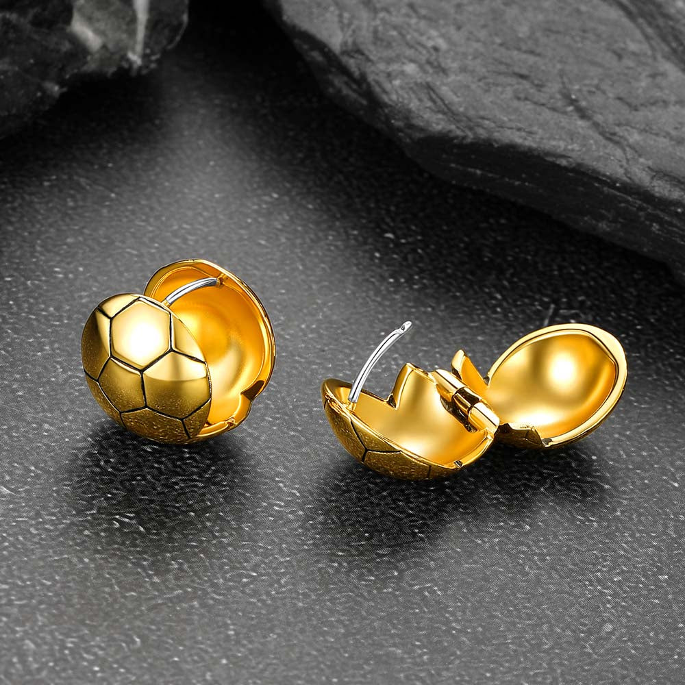 FaithHeart Stainless Steel Fashion Soccer Sport Stud Earrings FaithHeart