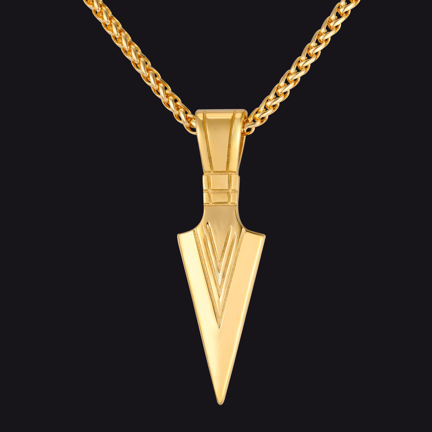 Hip Hop Spear Point Arrowhead Necklace Pendant For Men