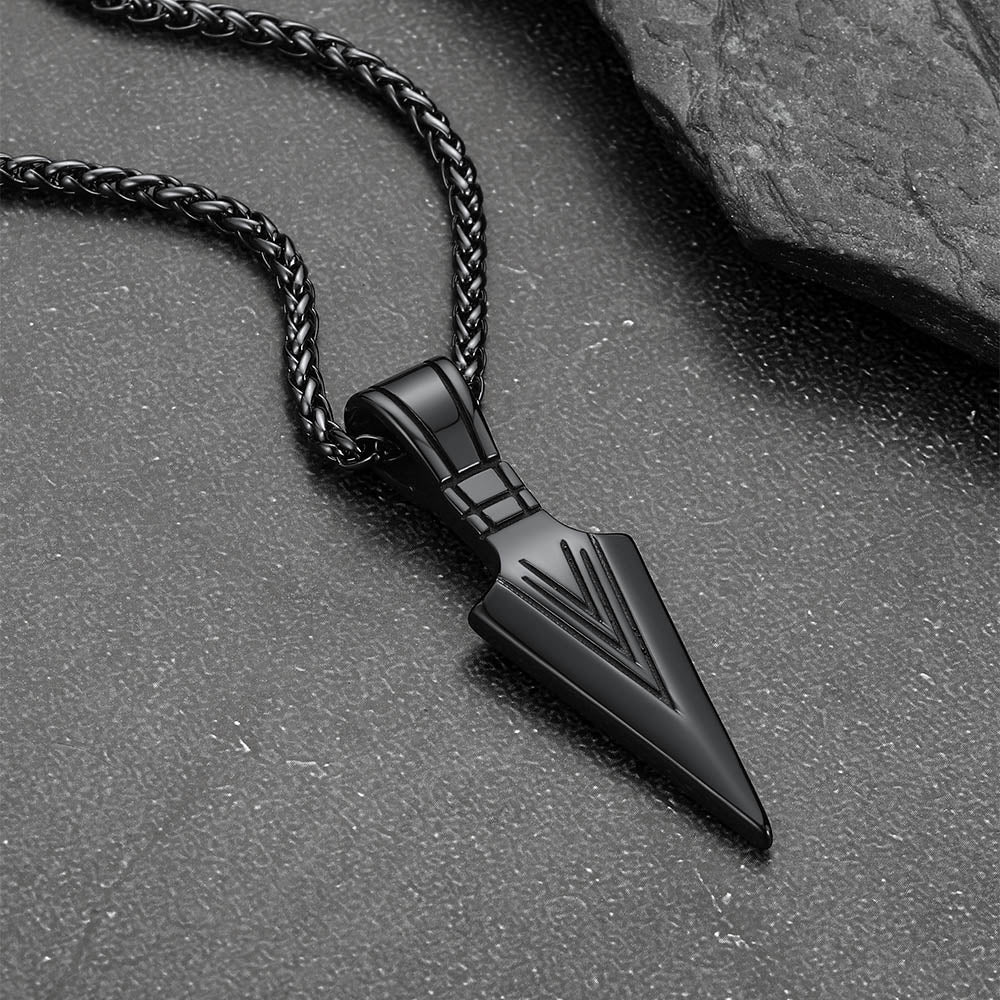 Hip Hop Spear Point Arrowhead Necklace Pendant For Men