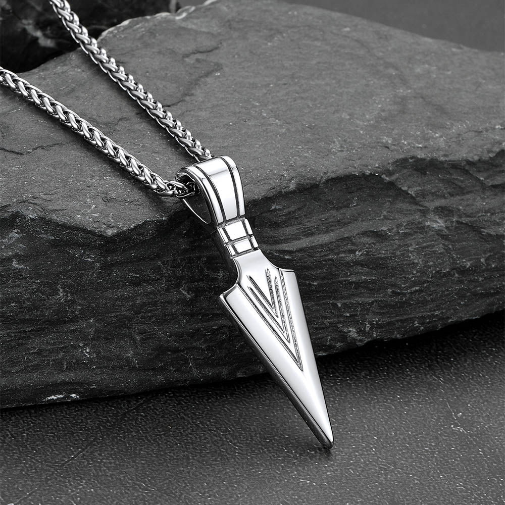 Hip Hop Spear Point Arrowhead Necklace Pendant For Men