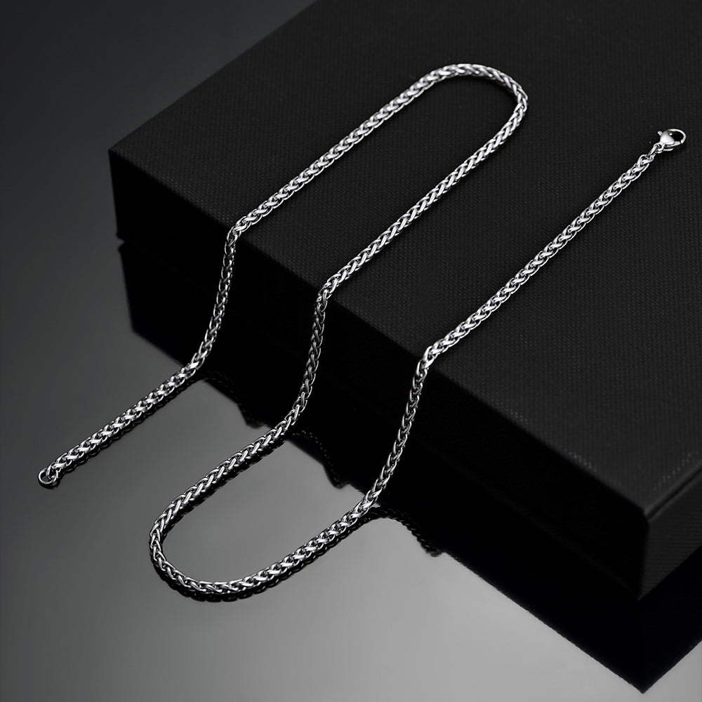 Stainless Steel Spiga Wheat Chain Necklace for Men