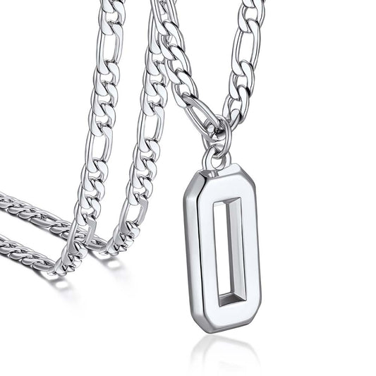 Sports 0-9 Number Pendant Necklaces with Figaro Chain for Menimg