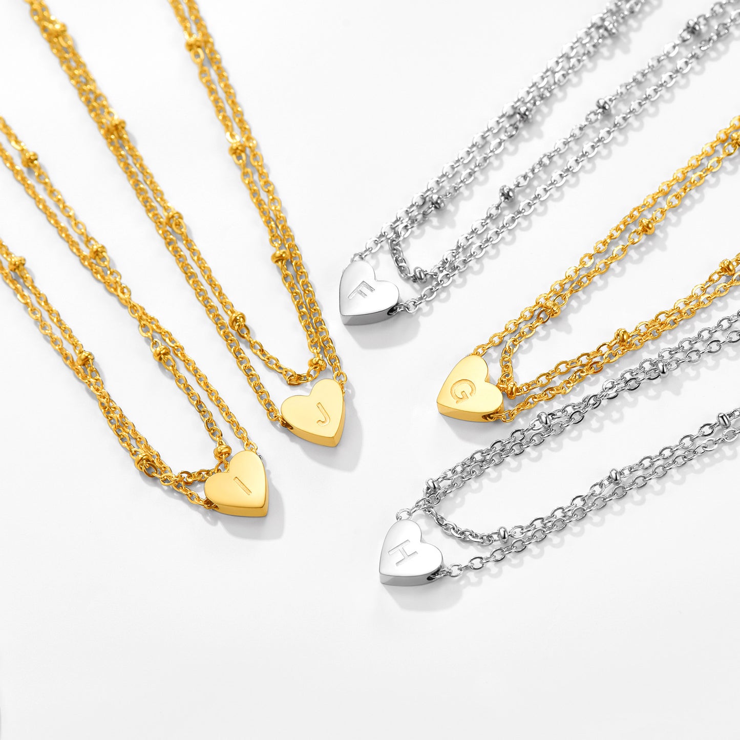 A-Z Initial Letter Heart Ankle Chain Layered Anklet for Women
