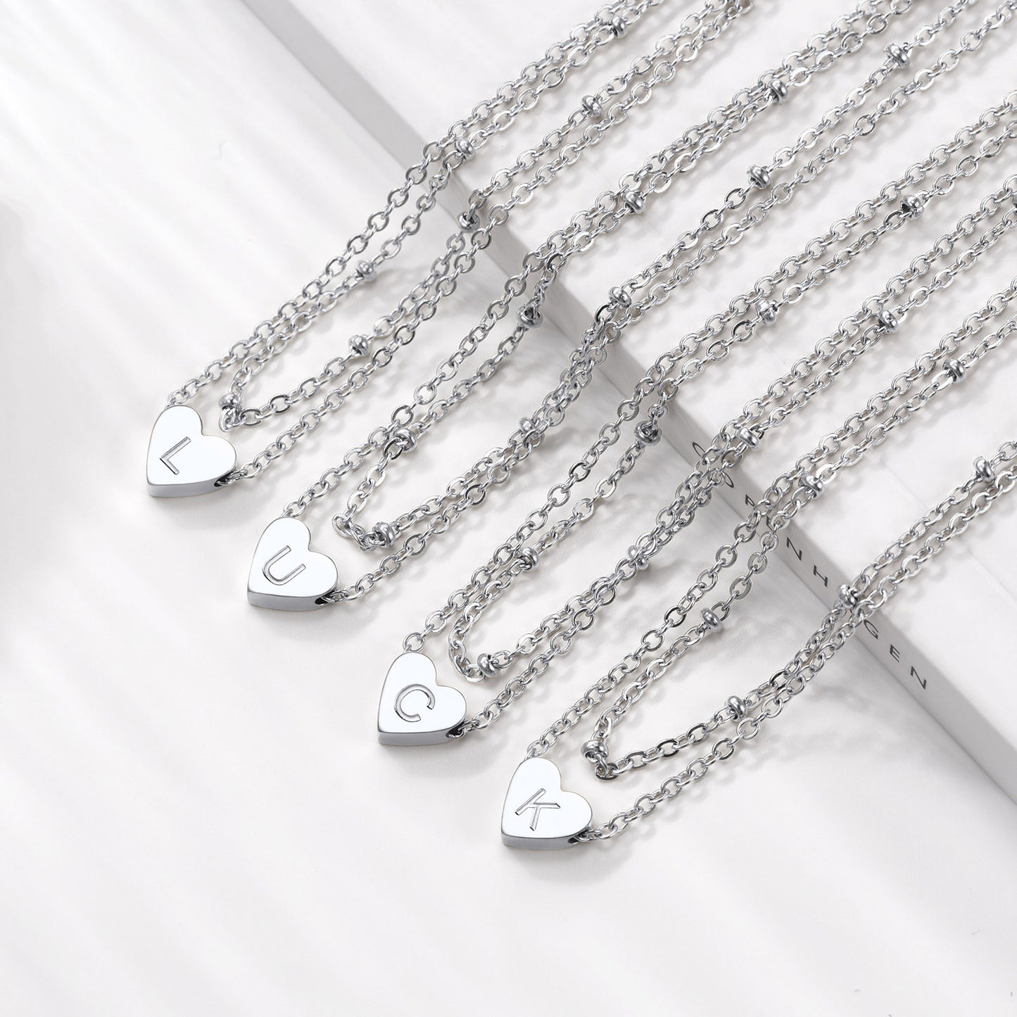 A-Z Initial Letter Heart Ankle Chain Layered Anklet for Women
