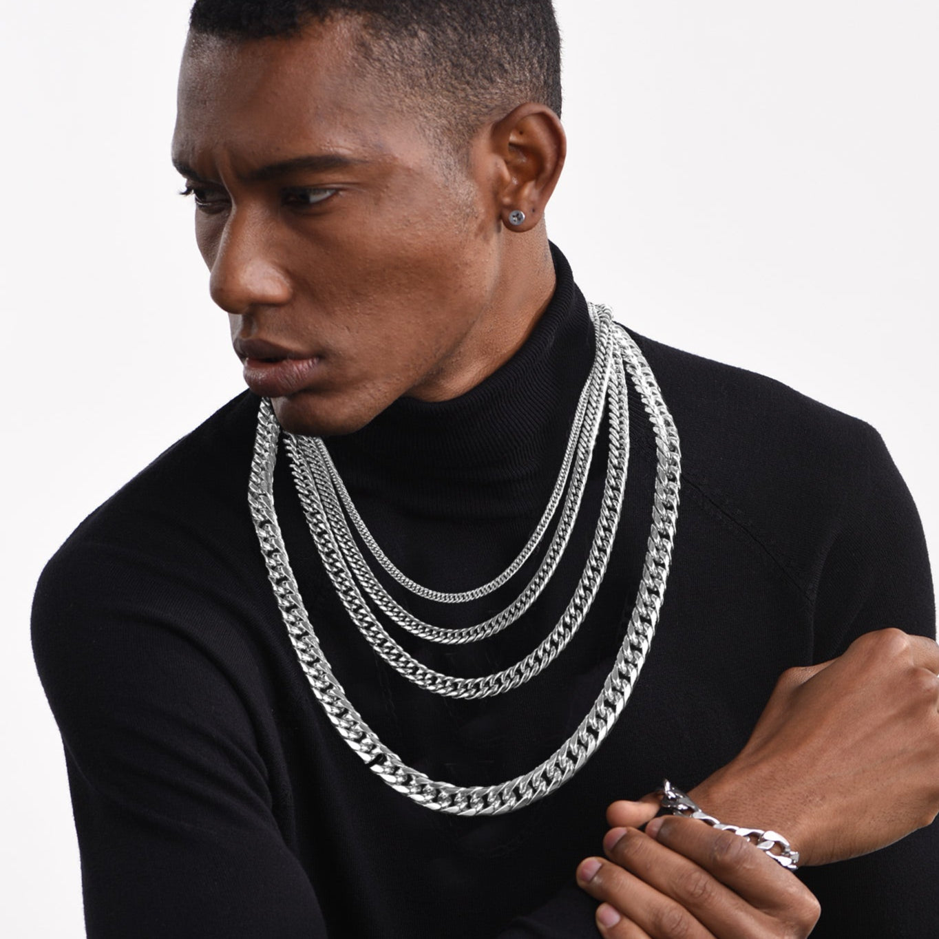Stainless Steel Cuban Chain Necklace for Men