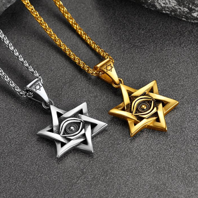 FaithHeart Star of David Necklace Pendant with Eye of God FaithHeart