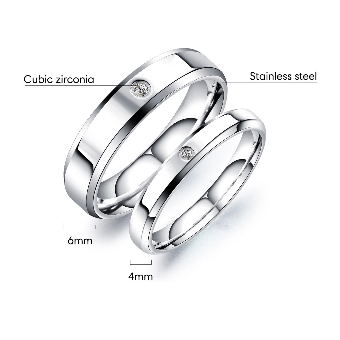 Steel Custom Couple Ring custom size