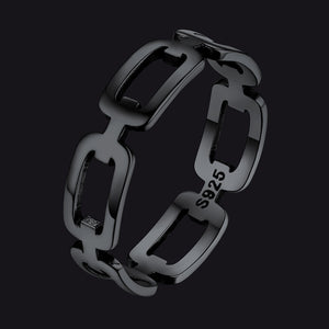 925 Sterling Silver Chain Link Rings for Women Men  
