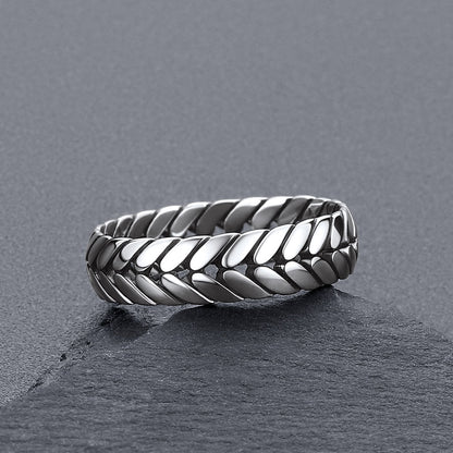 Sterling Silver Chunky Wheat Chain Band Rings 5MM Wide for Men Women