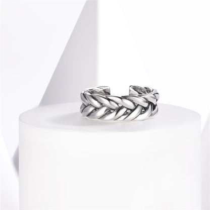 Flash Sale Sterling Silver S925 Stripe Open Ring