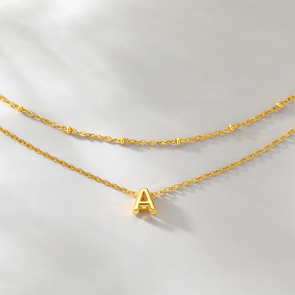 Initial Anklet - Layered Summer Beach Jewelry