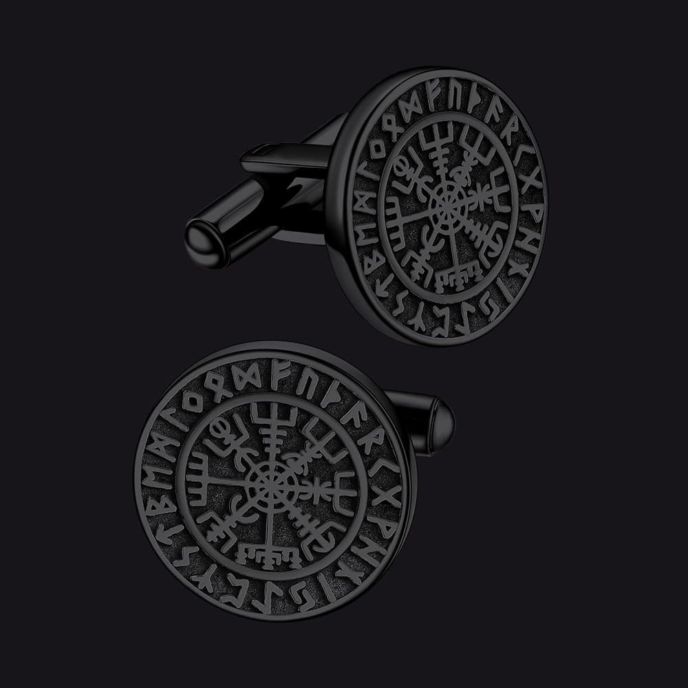 FaithHeart Nordic Viking Rune Compass Amulet Cufflinks FaithHeart