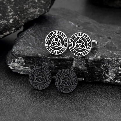 FaithHeart Nordic Viking Rune Celtic Knot Amulet Cufflinks FaithHeart