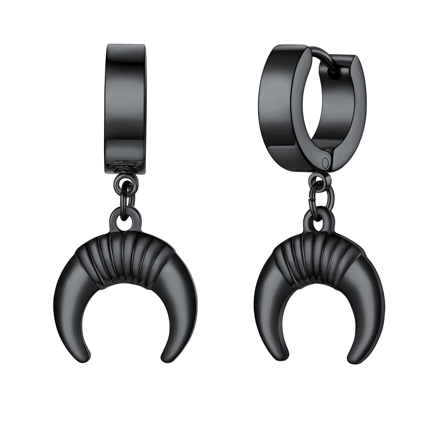 Flash Sale Hoops Inverted Moon Earrings for Women Men FaithHeart Jewelryimg