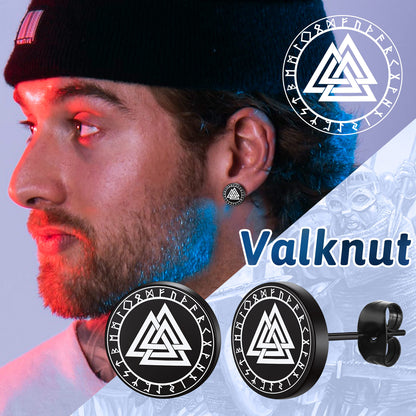 Flash Sale Viking Wolf Earrings Valknut Stud Earrings Set