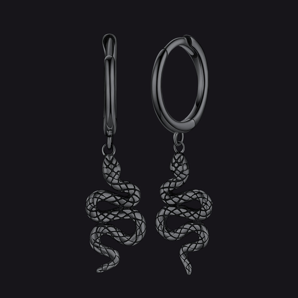 FaithHeart Snake Dangle Earrings Stainless Steel Gothic Earrings FaithHeart