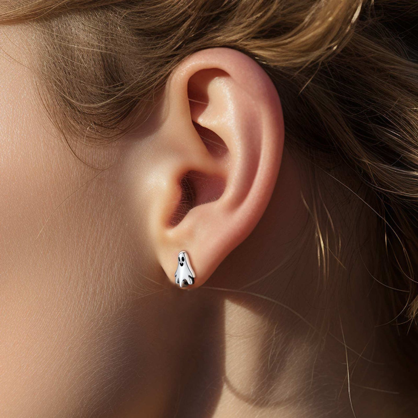 FaithHeart Ghost Stud Earrings