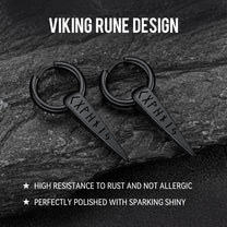 Norse Viking Runes Spike Dangle Earrings For Men Women – FaithHeart Jewelry